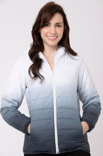 Grey and White Self Design Straight Jacket, Grey, image 4